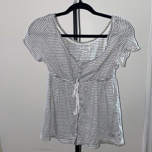 2000’s and early 2010’s style Aeropastale button down and tie waist top